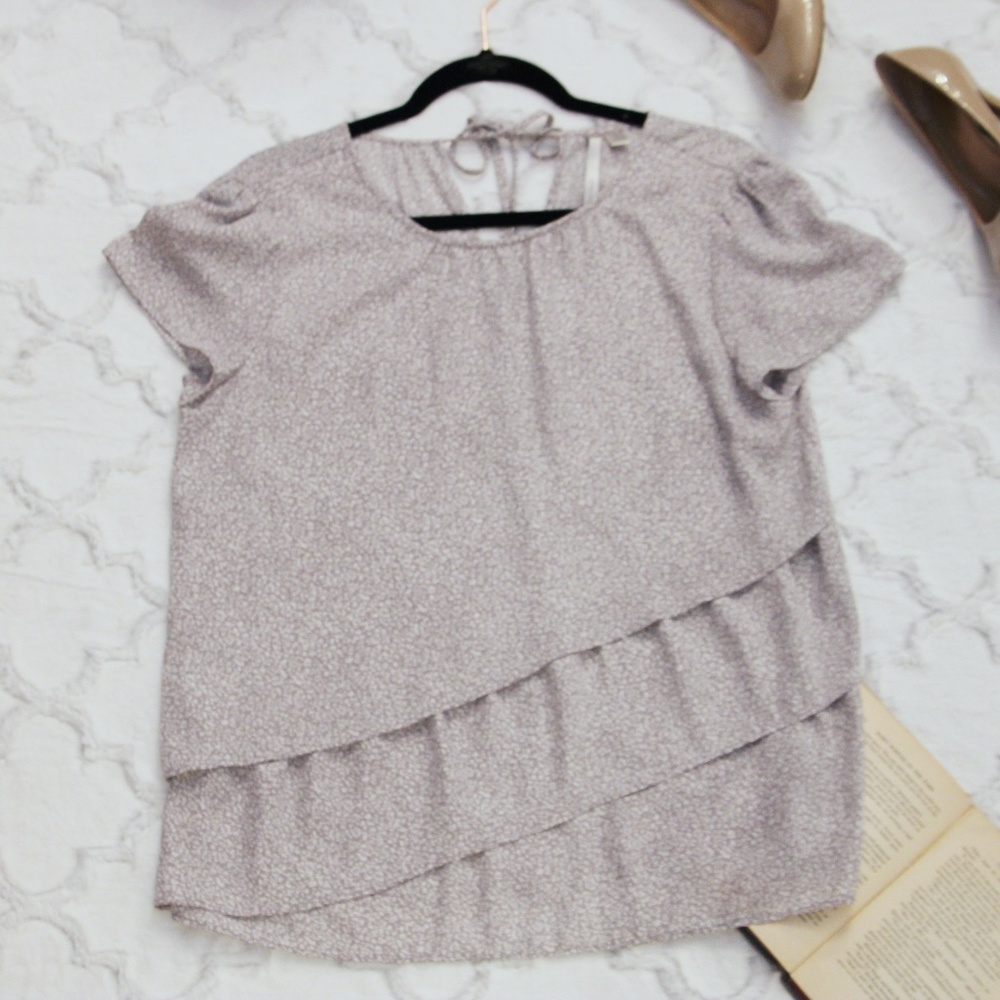 LC Lauren Conrad Layered Ruffle Flutter Blouse